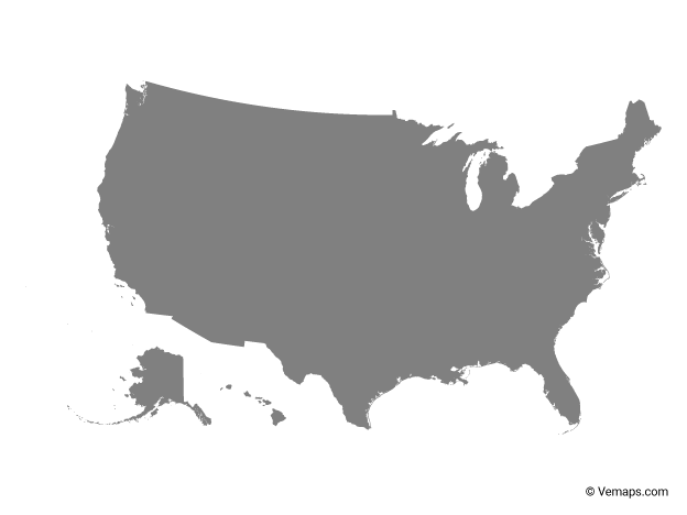 Grey Map of United States