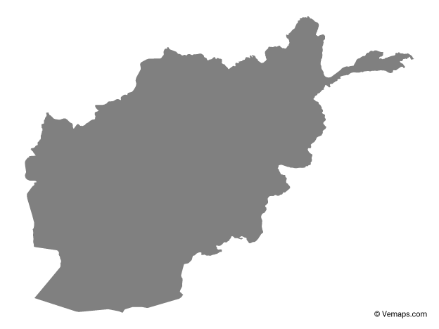 Grey Map of Afghanistan