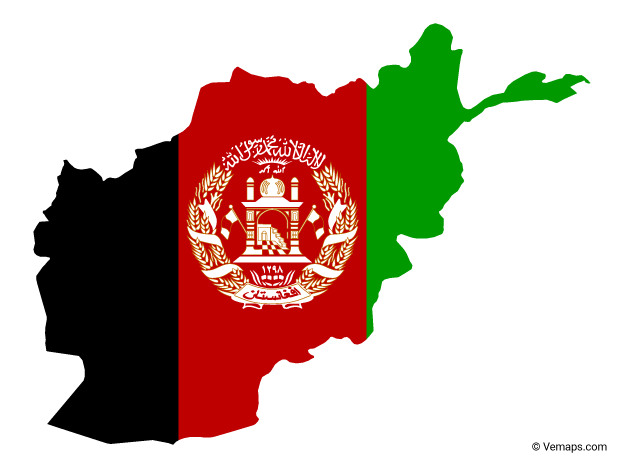 Flag Map of Afghanistan