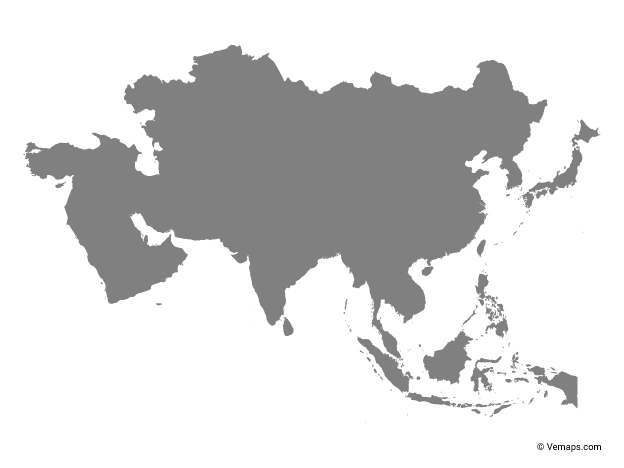 Grey Map of Asia