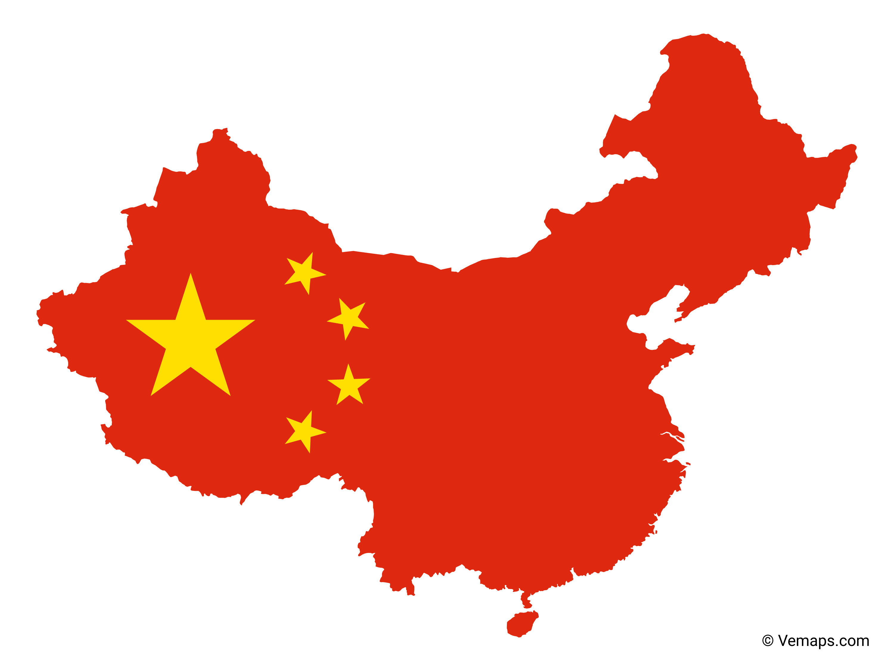 Flag Map Of China Free Vector Maps   Cn 06 