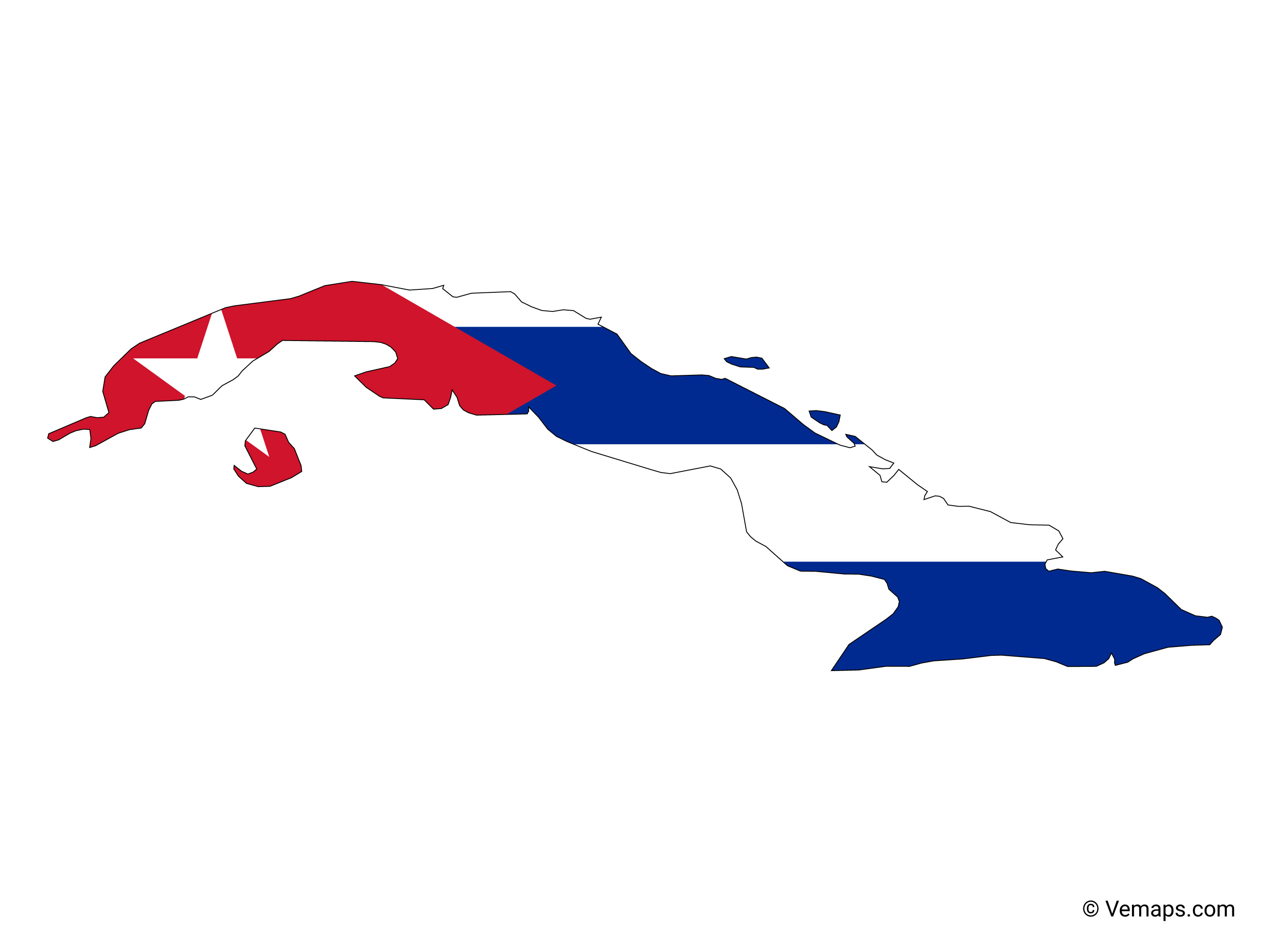 Flag Map Of Cuba Free Vector Maps Flag Map Of Cuba Free Vector Maps