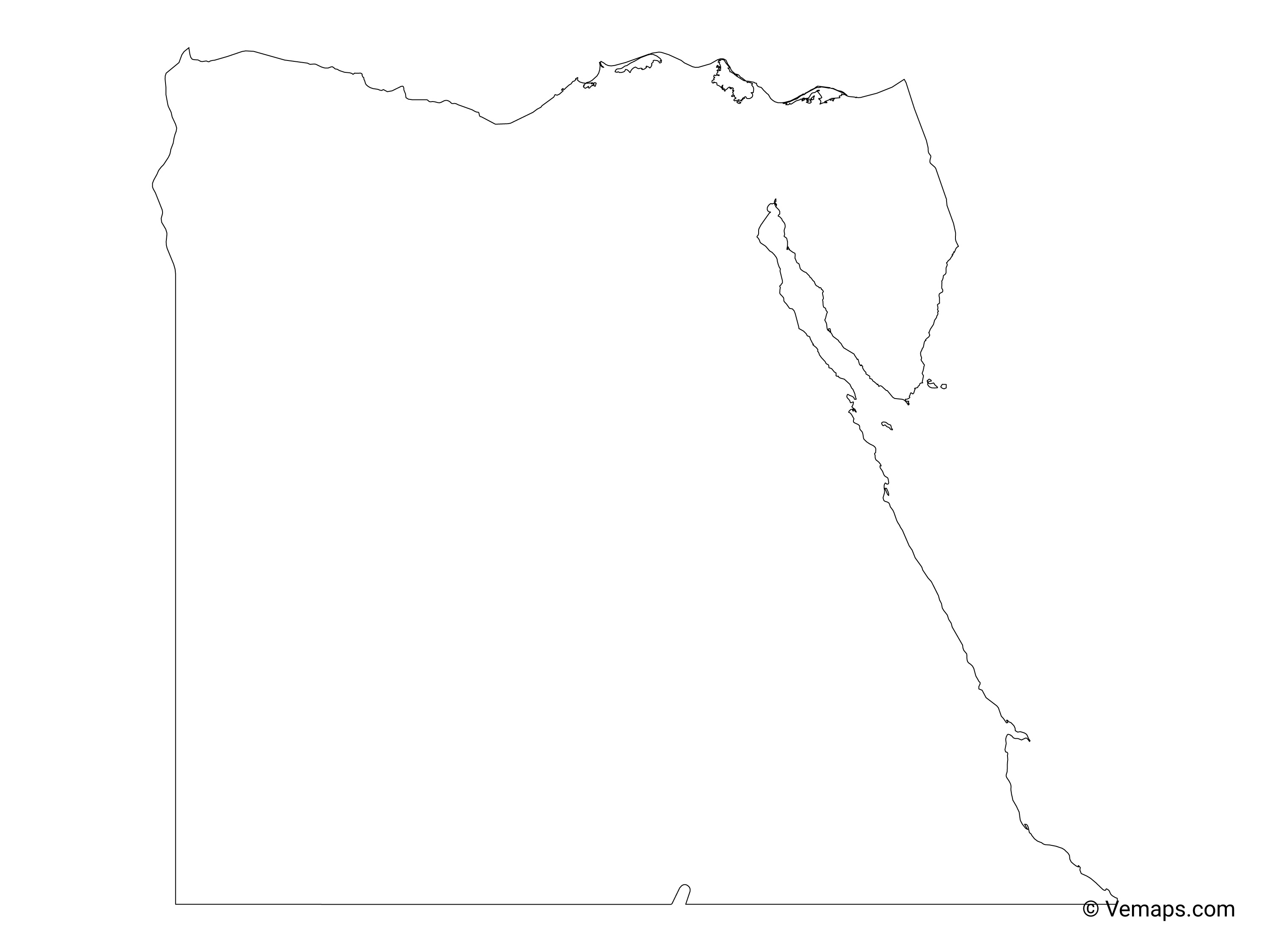 Free Printable Outline Map Of Egypt