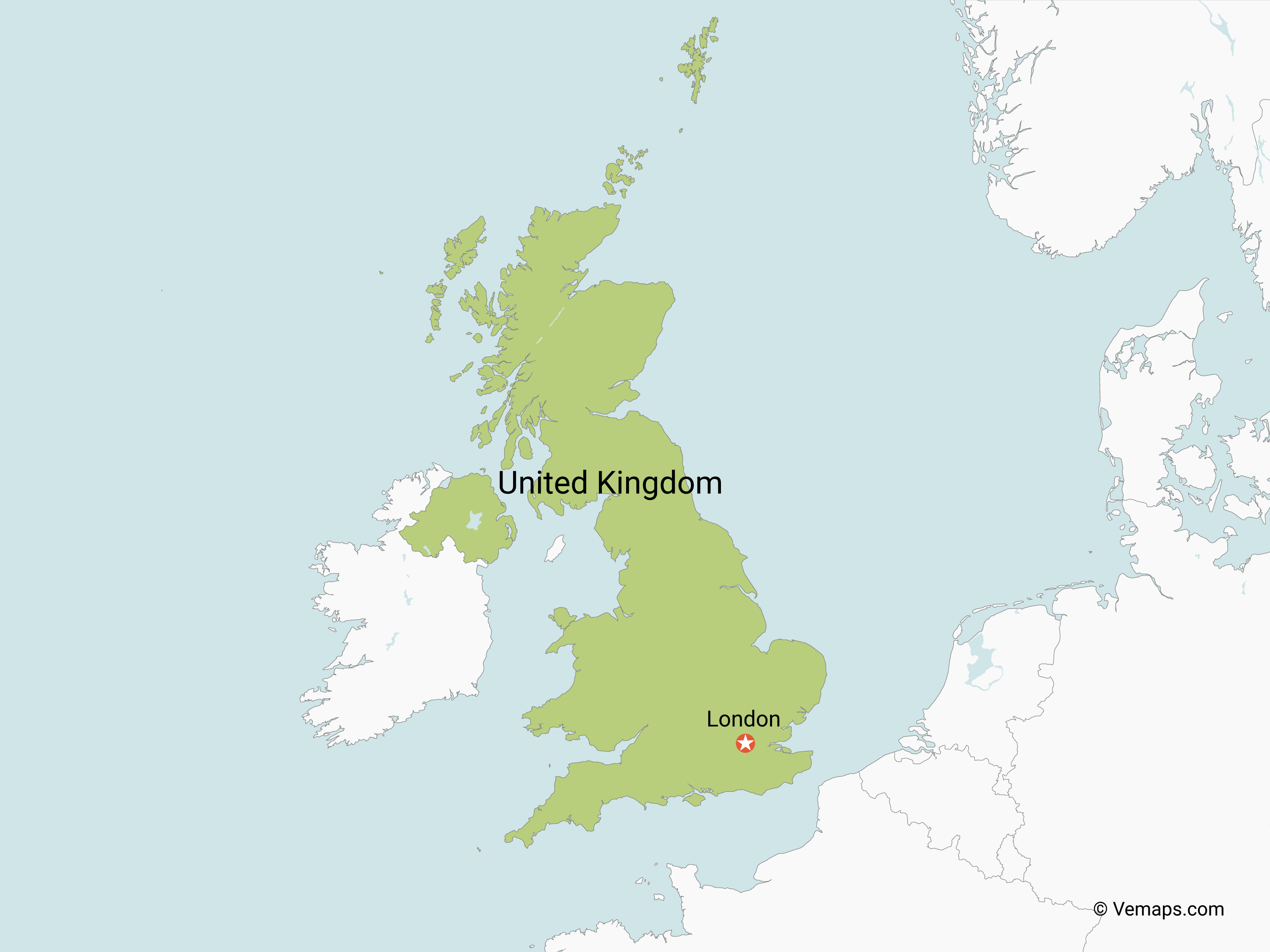 Map Of England And Surrounding Countries Map Of The United Kingdom With Neighbouring Countries | Free Vector Maps