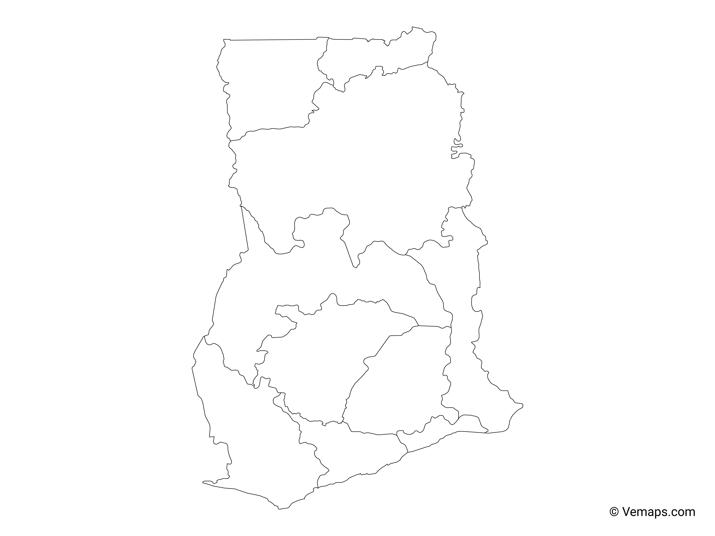 Outline Map Of Ghana With Regions Free Vector Maps Outline Map Of Ghana With Regions Free Vector Maps