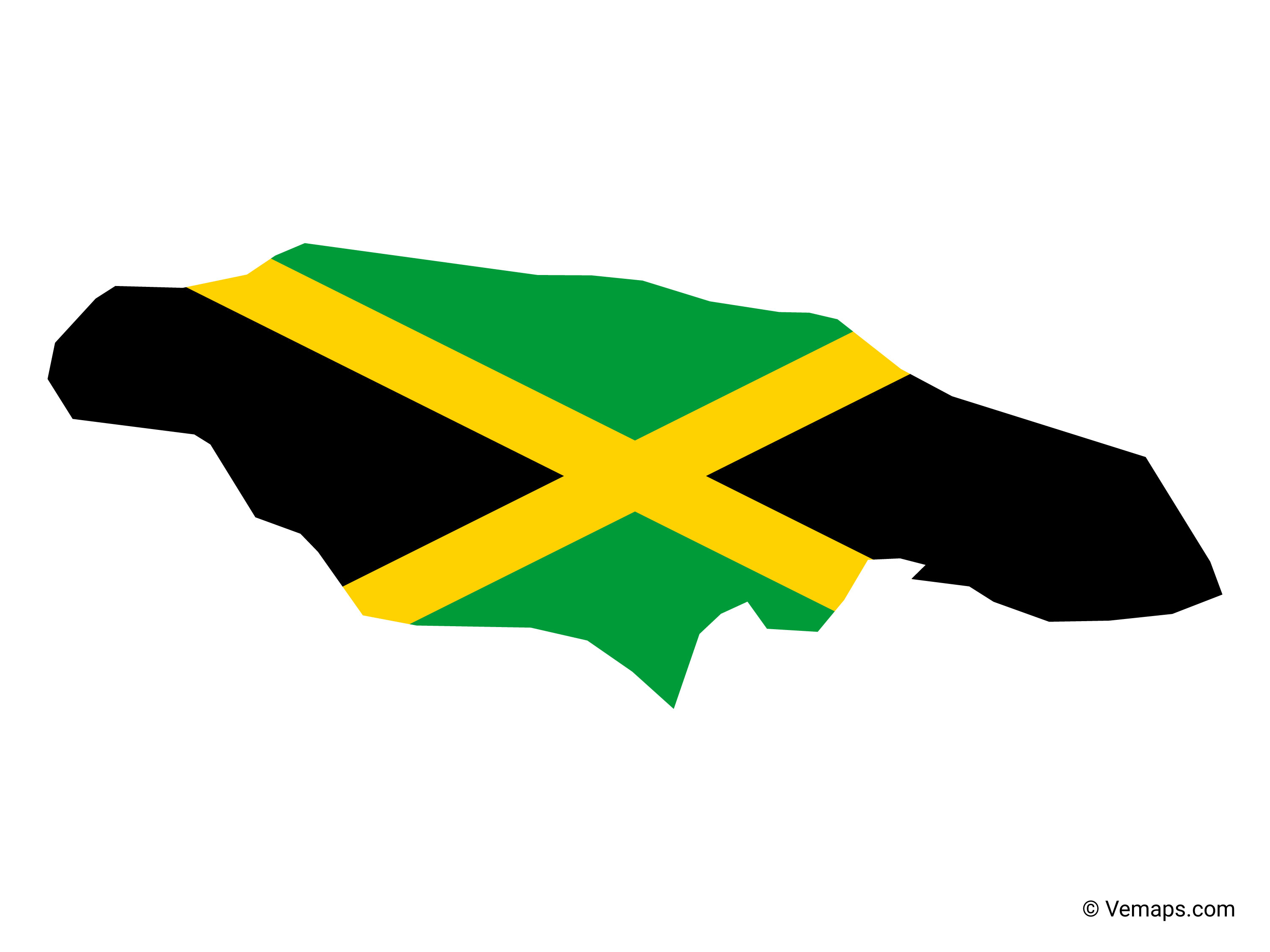 Vector Map Of Jamaica Flag Free Vector Maps | The Best Porn Website