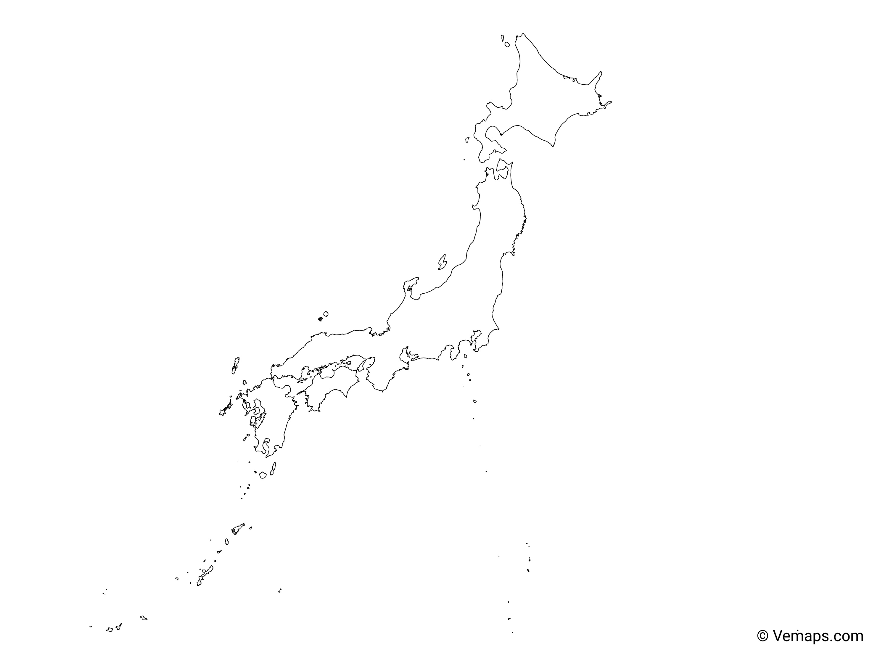 Outline Map Of Japan Free Vector Maps