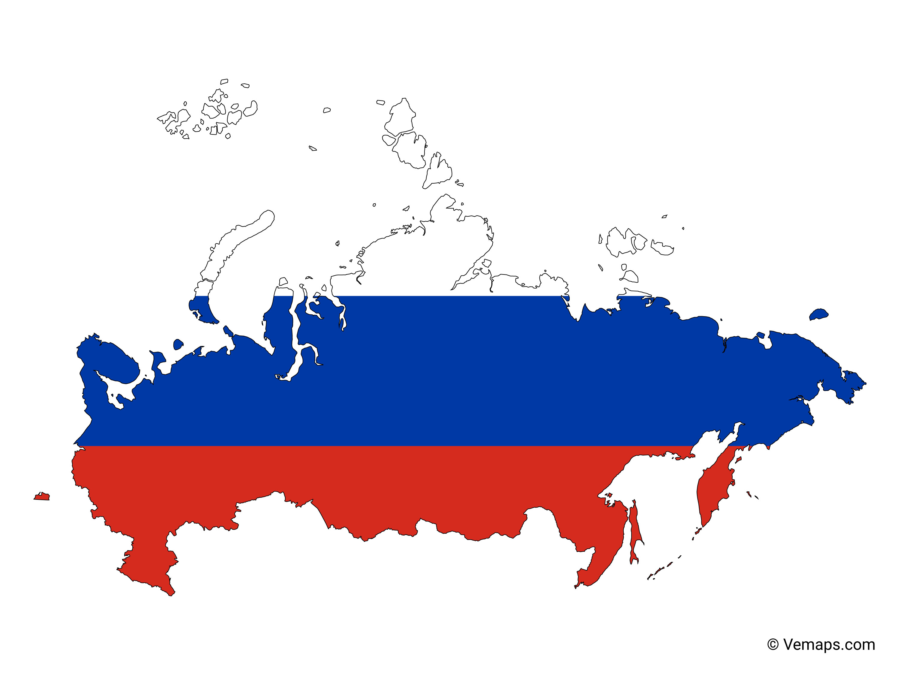 Russia map with flag Royalty Free Vector Image