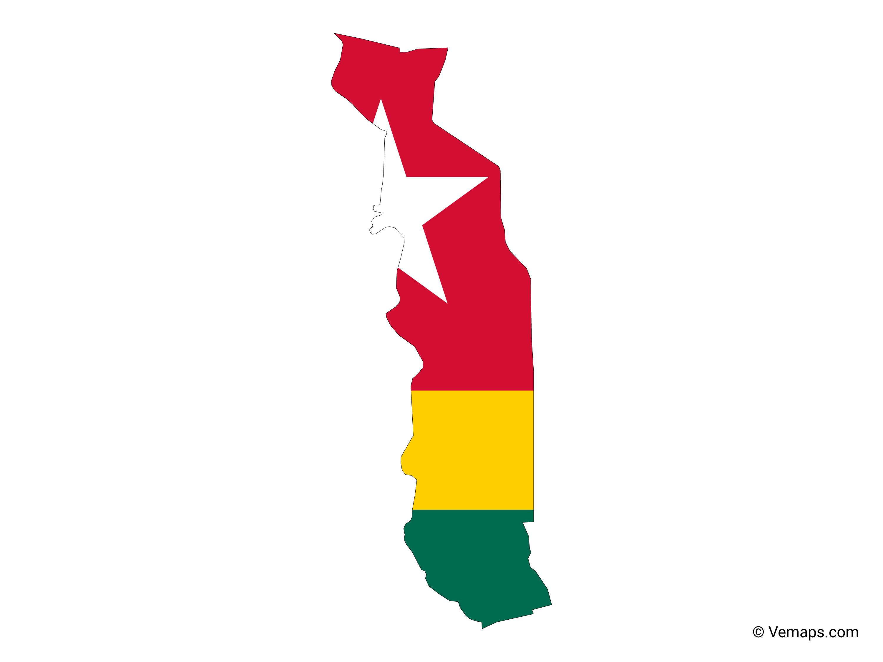 Flag Map Of Togo Free Vector Maps