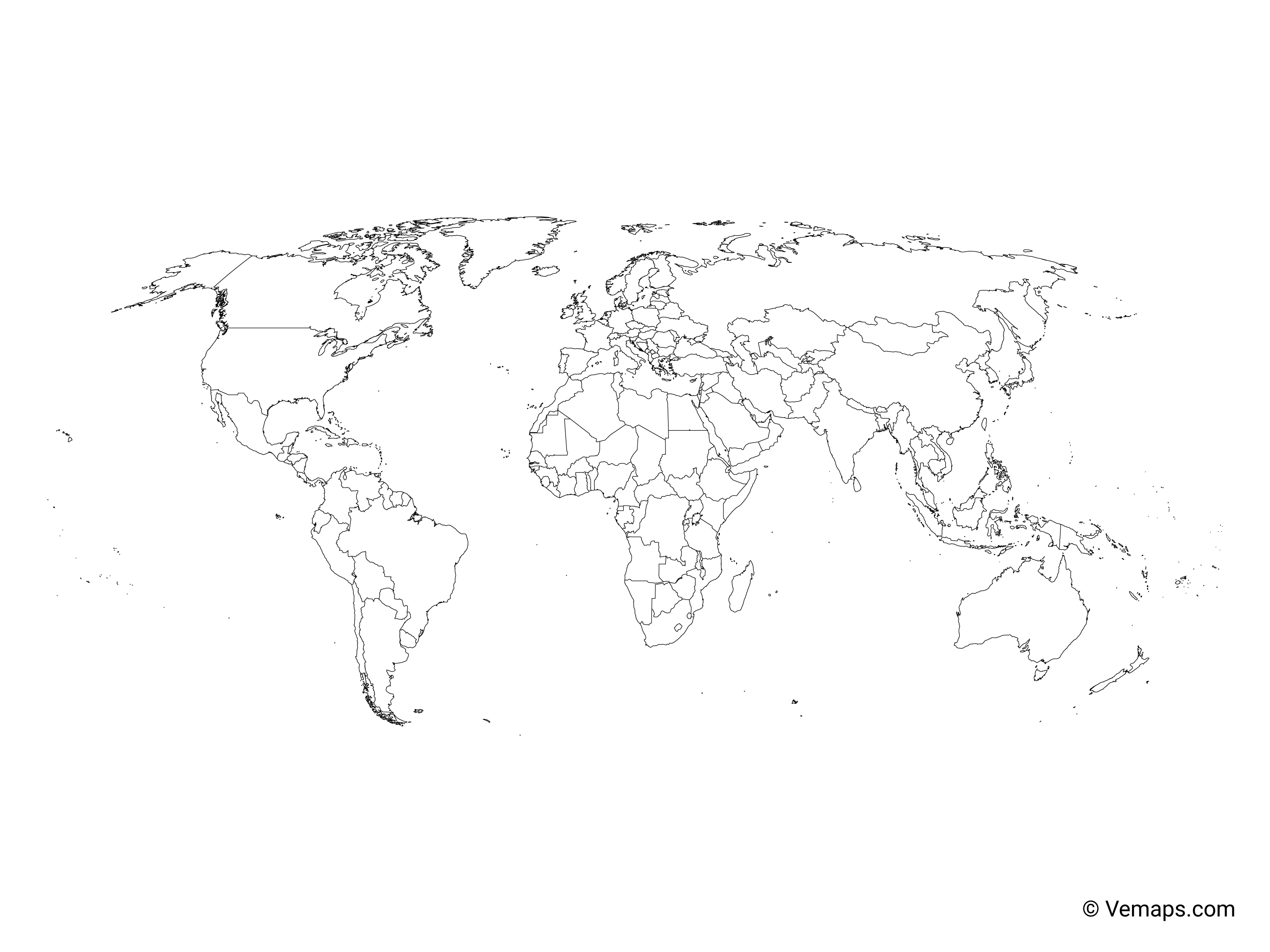 world map outline with countries png