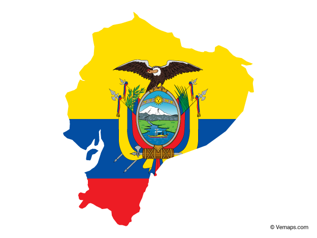 Flag Map of Ecuador