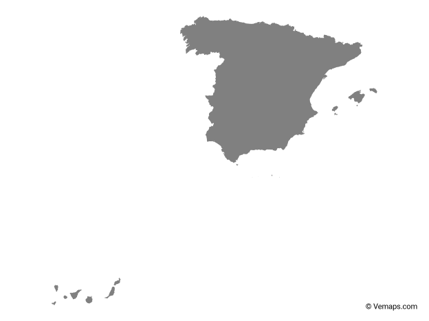 Grey Map of Spain