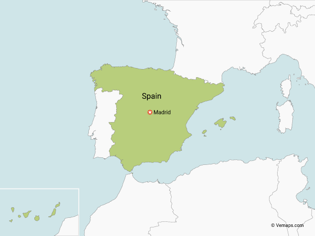 Grey Map Of Spain Free Vector Maps