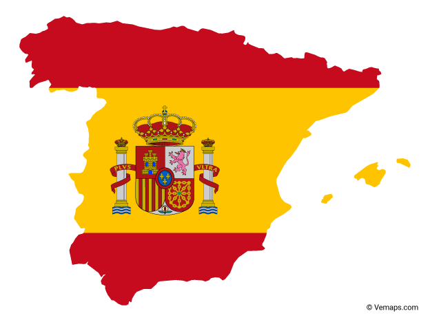 Flag Map of Spain