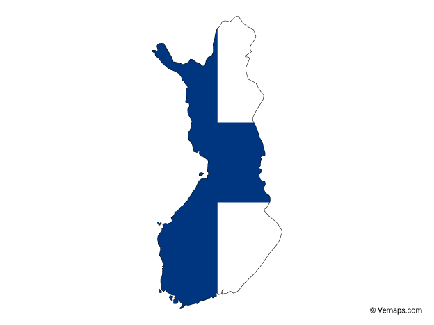 Flag Map of Finland