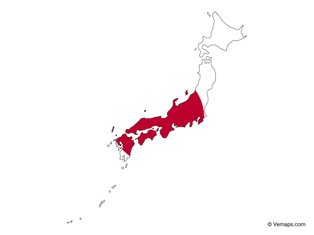 Flag Map of Japan