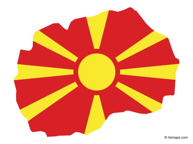 Flag Map of Macedonia