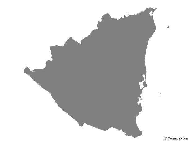 Grey Map of Nicaragua