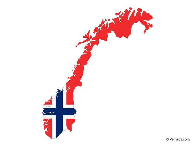 Flag Map of Norway