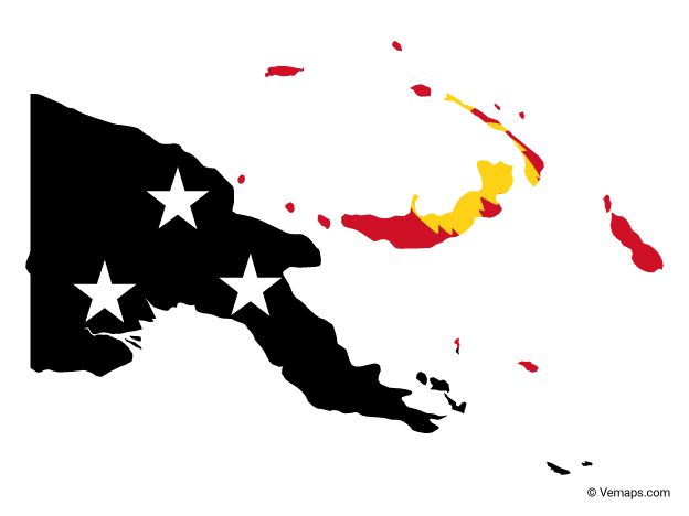 Flag Map of Papua New Guinea