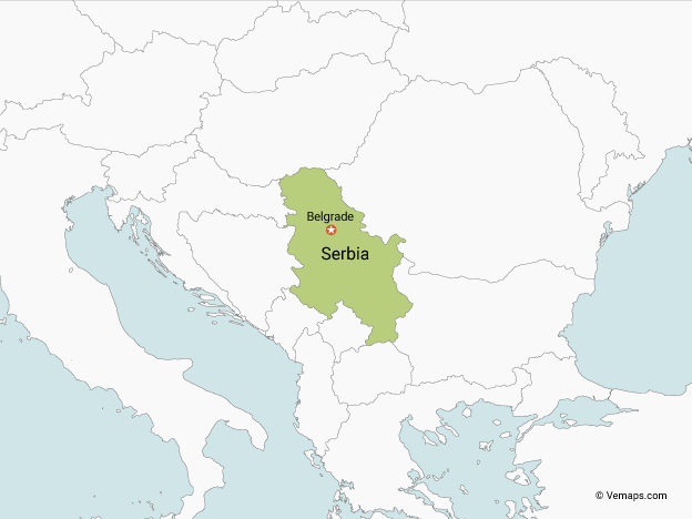 Map of Serbia with Neighbouring Countries