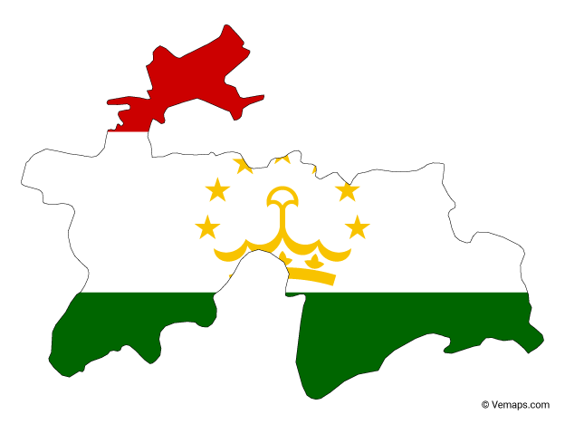 Flag Map of Tajikistan