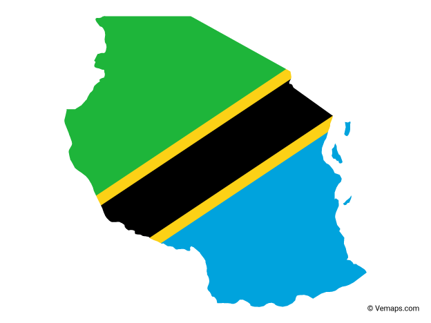 Flag Map of Tanzania