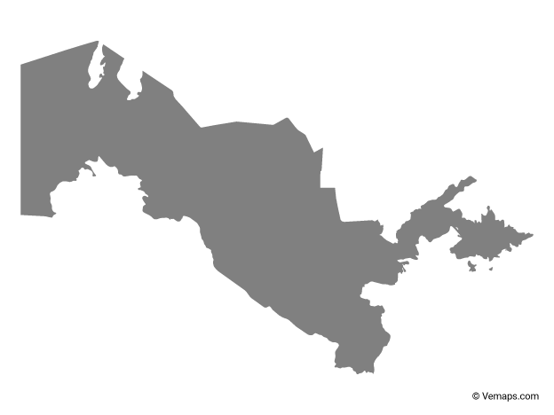 Grey Map of Uzbekistan