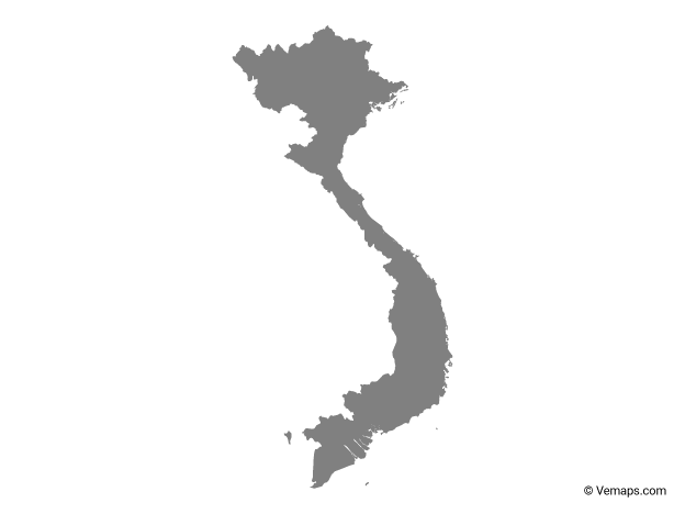 Grey Map of Vietnam