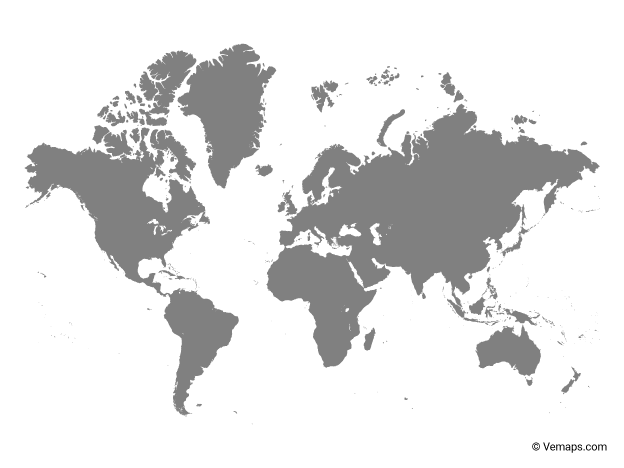 Grey Map of the World