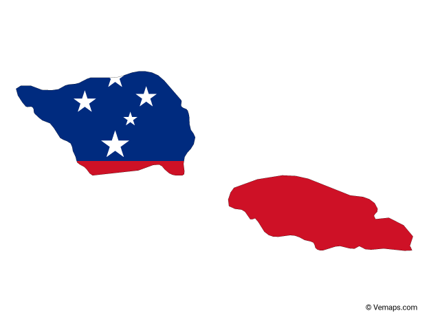 Flag Map of Samoa